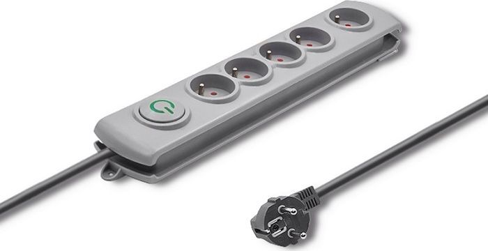 Prizë Qoltec, 4 priza, 1.8 m, e hirtë