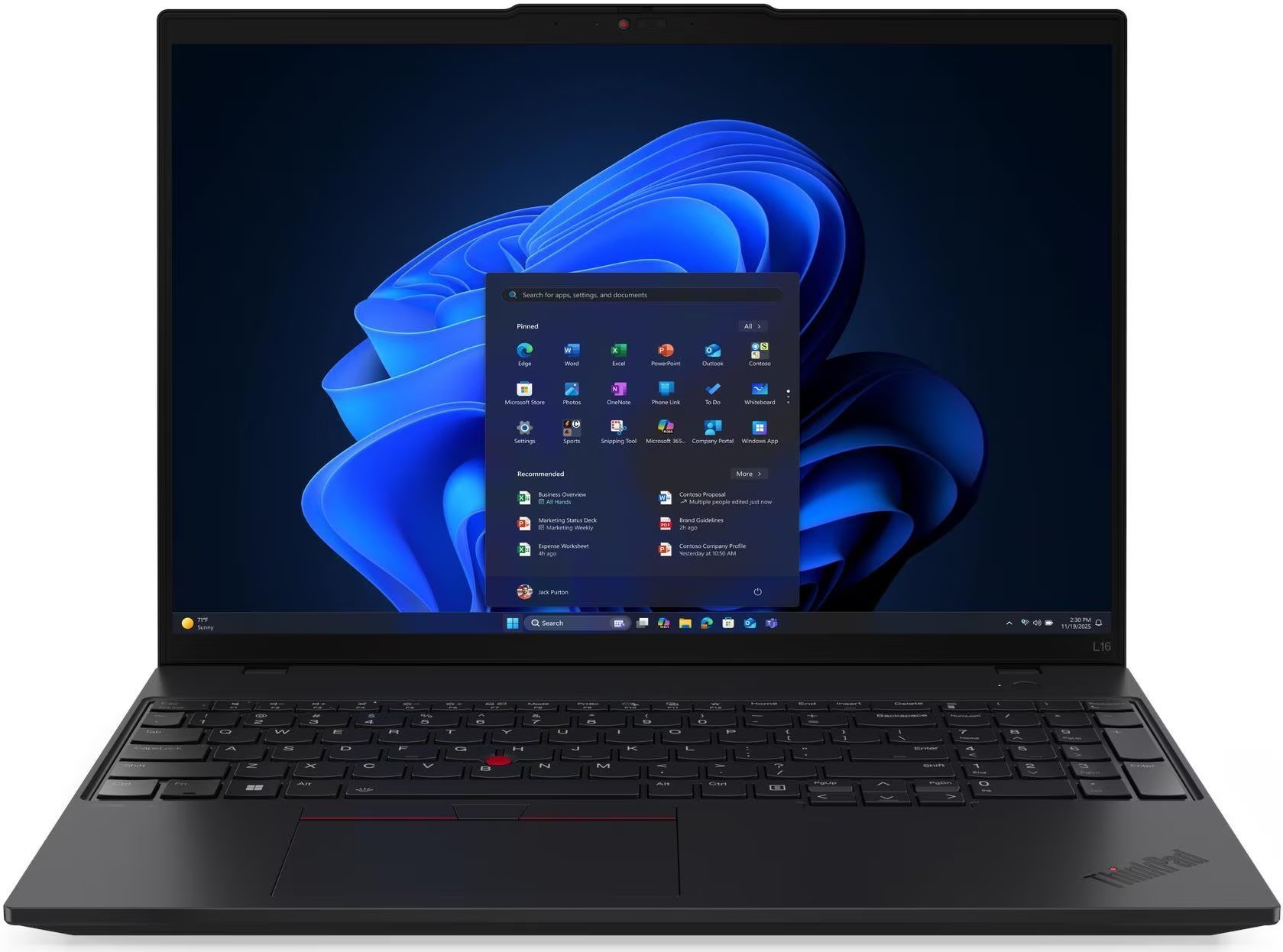 Лаптоп Lenovo ThinkPad L16 Gen 2 AMD, 16", AMD Ryzen 7 PRO 250, 32GB RAM, 1TB SSD, AMD Radeon 780M, црн