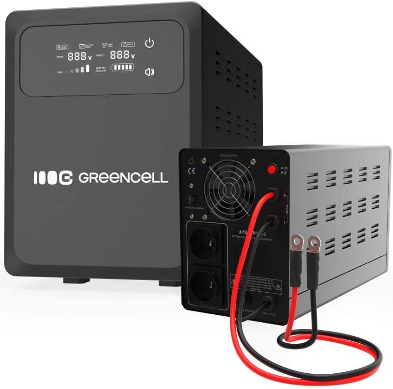 UPS Green Cell PowerCore 1200VA, 800W, valë sinusoide e pastër, me ekran LCD