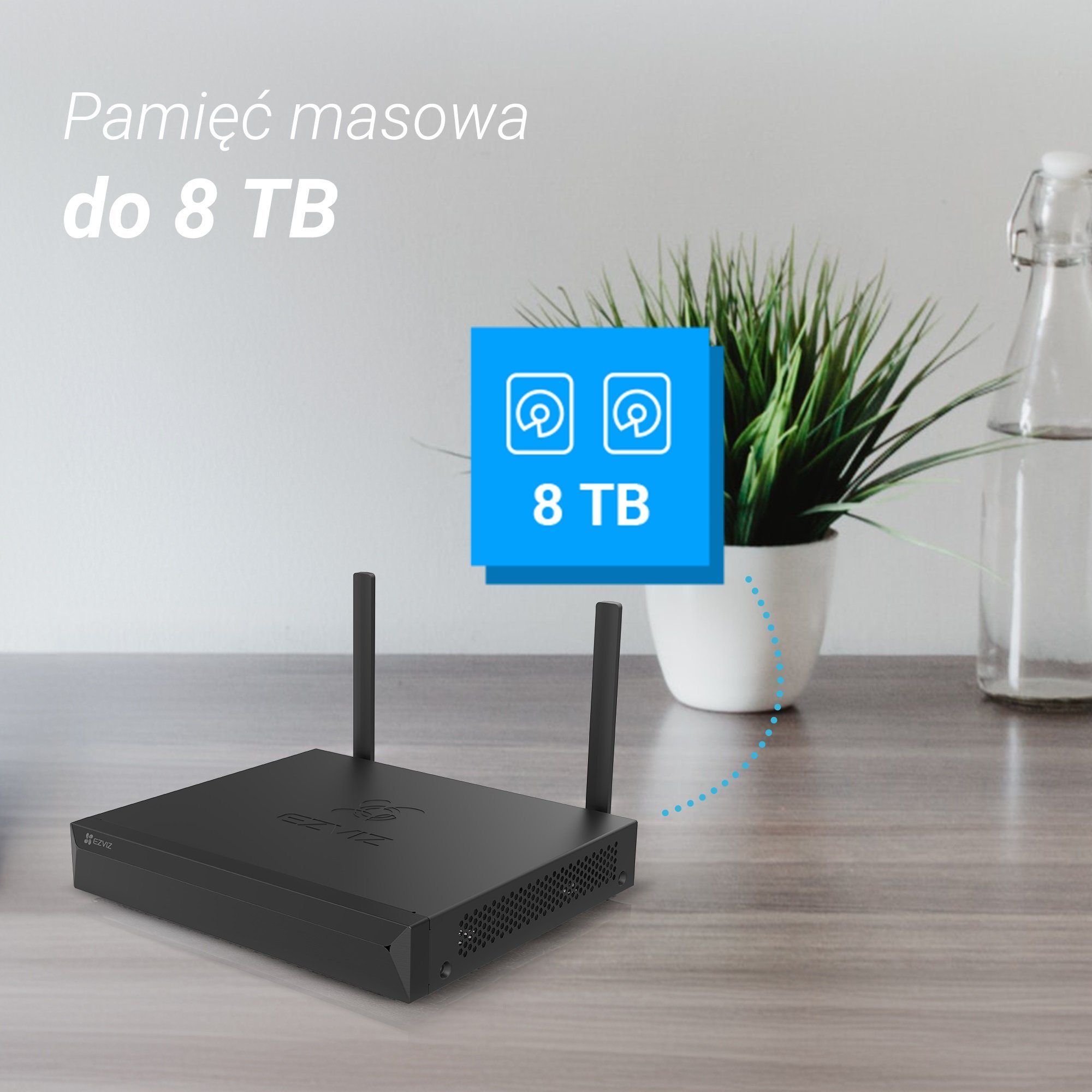 NVR wireless Ezviz X5S CS-X5S(4W), 4 kanale, 3K, 50Mbps, i bardhë