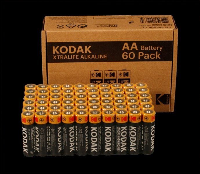 Bateri alkaline AA Kodak XTRALIFE, 60 copë, e zezë