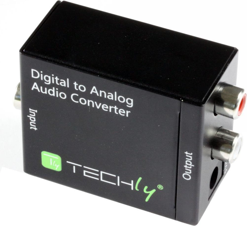 Adapter audio Techly Toslink në RCA, 2.0 dhe 5.1 kanale, i zi