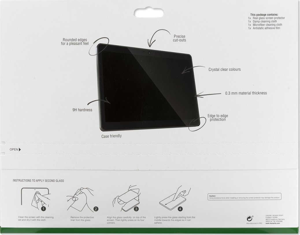 Mbrojtës ekrani 4smarts, xham 2.5D, për Samsung Galaxy Tab Active 3, transparent