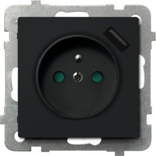 Prizë teke Ospel Sonata GP-1RZPUSB, me tokëzim, me karikues USB 2.1A, metalike e zezë