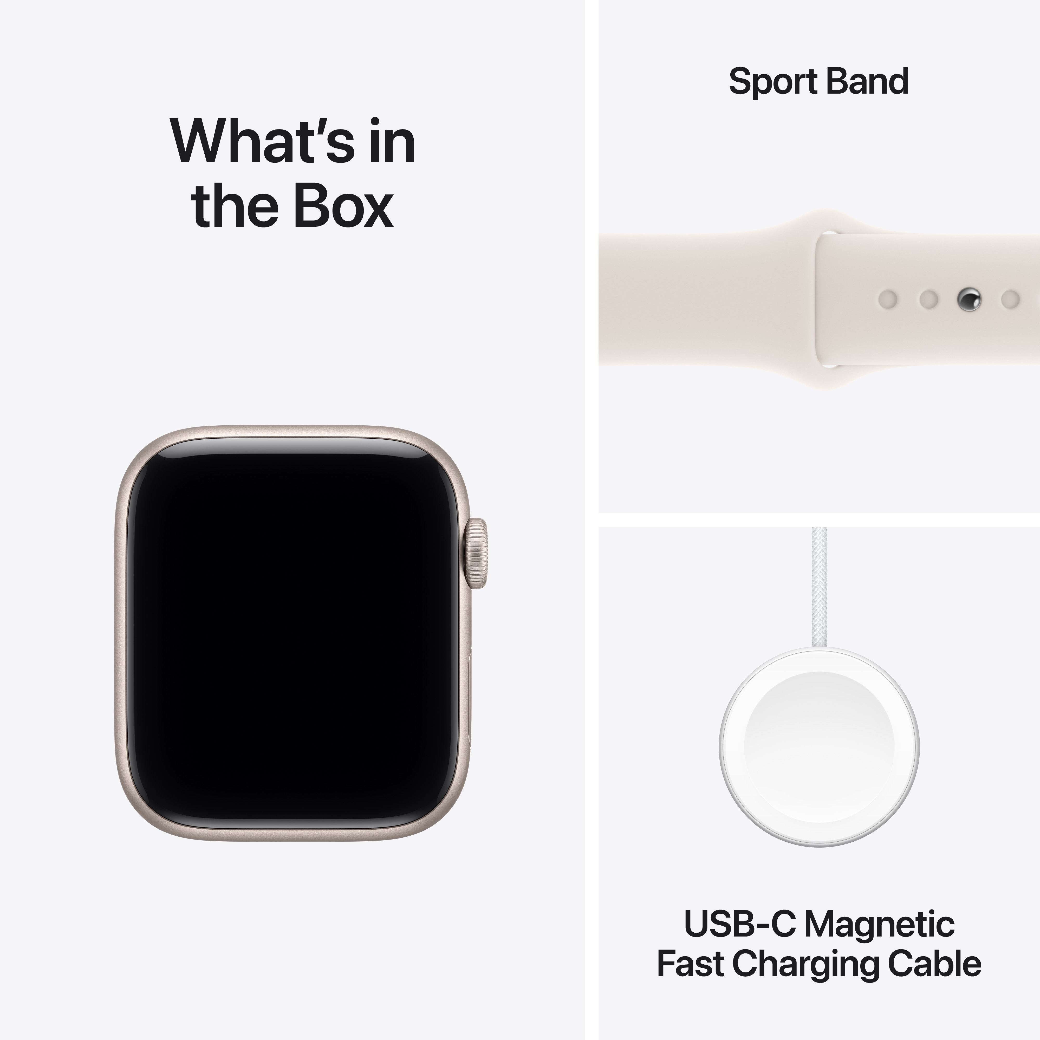 Apple Watch SE 3 GPS 40mm Starlight Aluminium Case with Starlight Sport Band, S/M