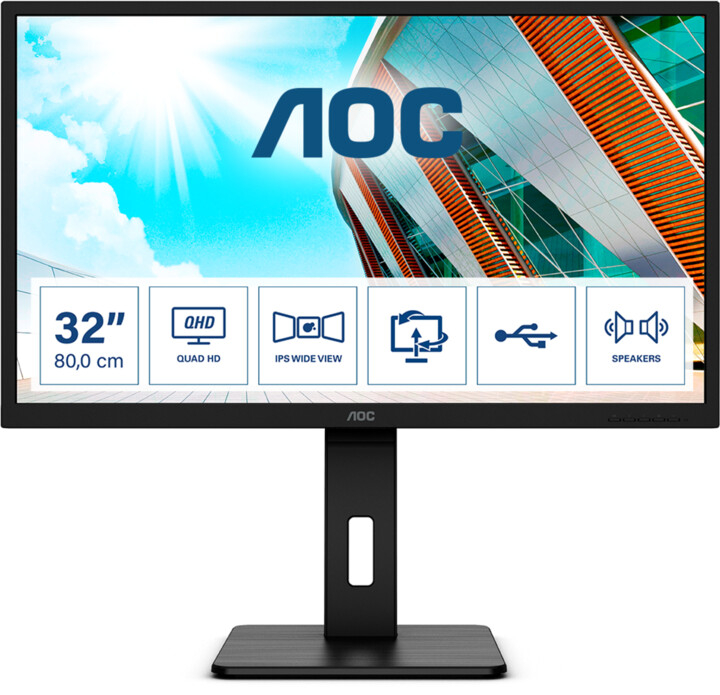Monitor AOC Q32P2CA - LED, 31.5", QHD, i zi