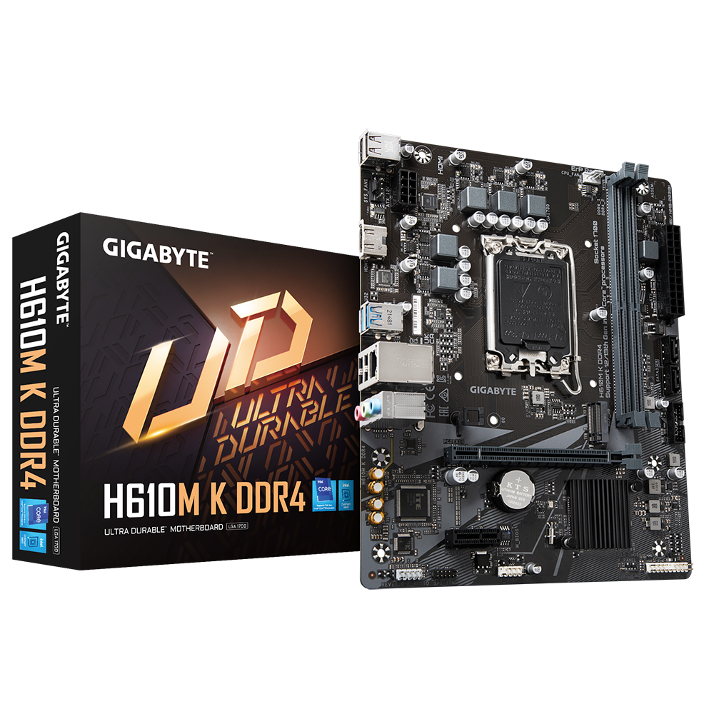 Pllakë amë GigaByte H610M K, LGA1700, DDR4, e zezë