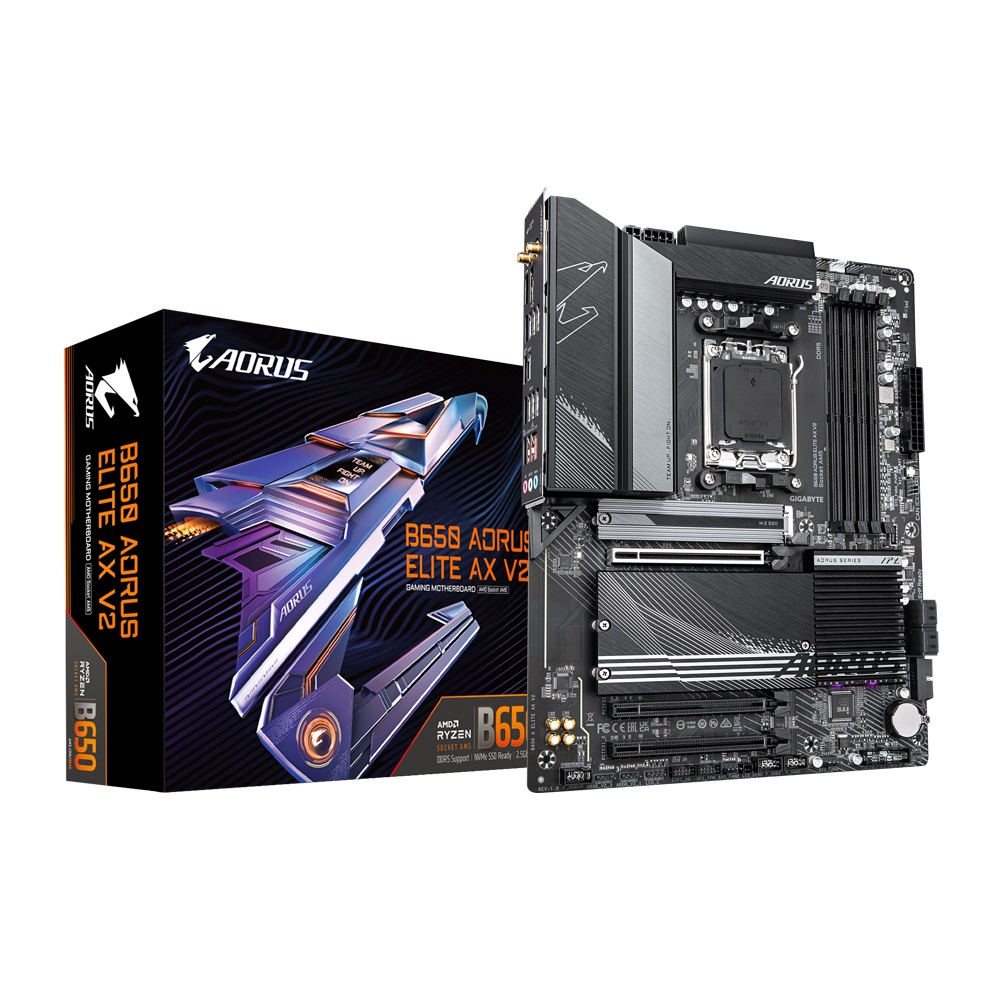 Pllakë amë Gigabyte B650 AORUS ELITE AX V2, AM5, DDR5, ATX, e zezë