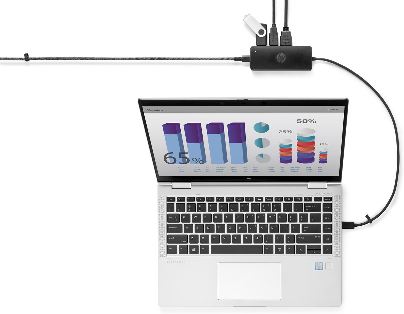 Qendër lidhjeje HP USB-C Travel Hub G2, USB-C, HDMI, VGA, e zezë 