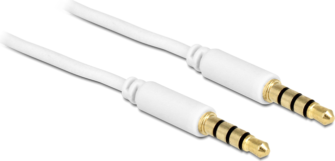 Kabllo audio Delock 2x Jack 3.5mm, 2m, e bardhë