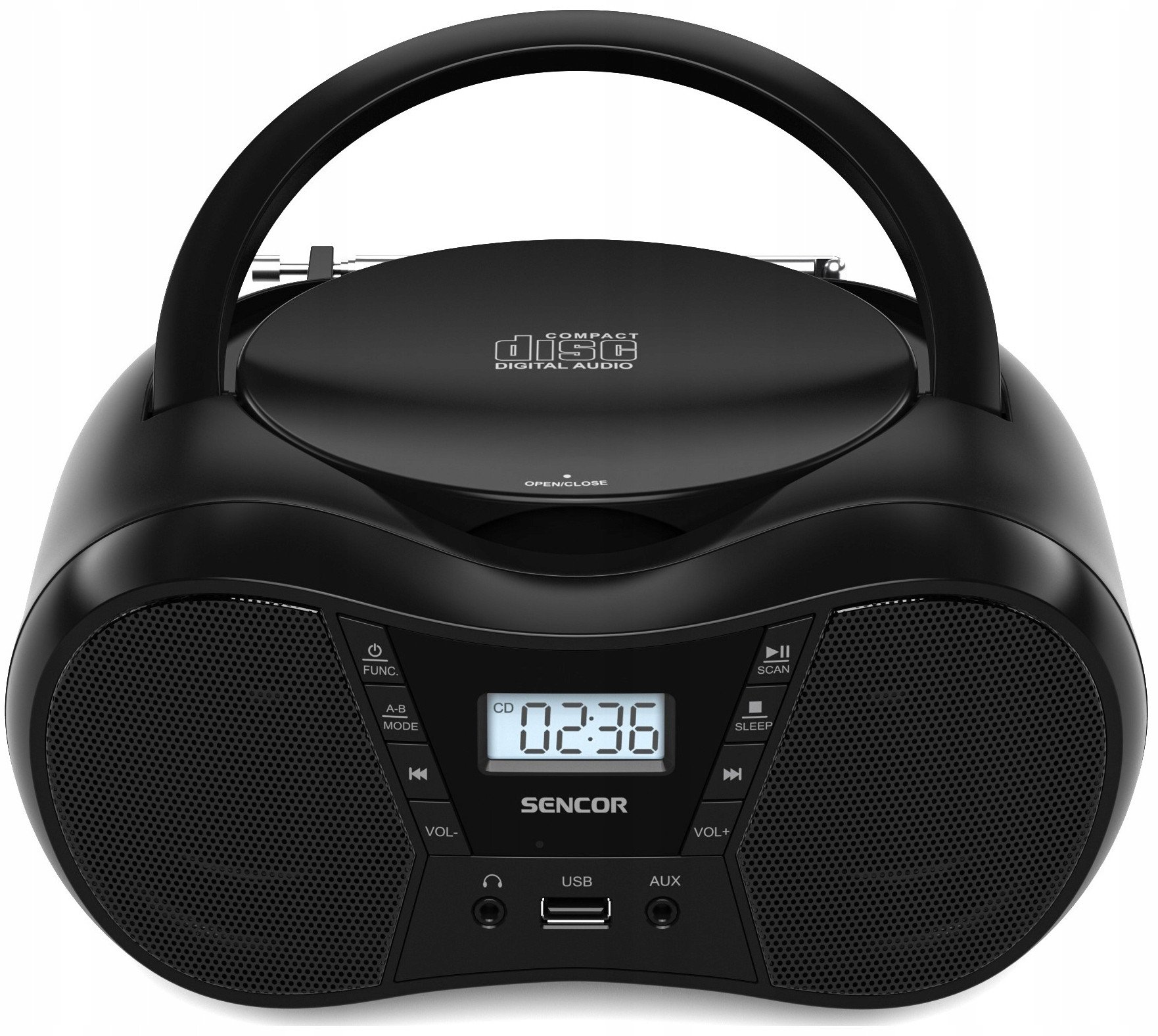 Radio kuzhine Sencor Boombox, FM CD USB Bluetooth, e zezë