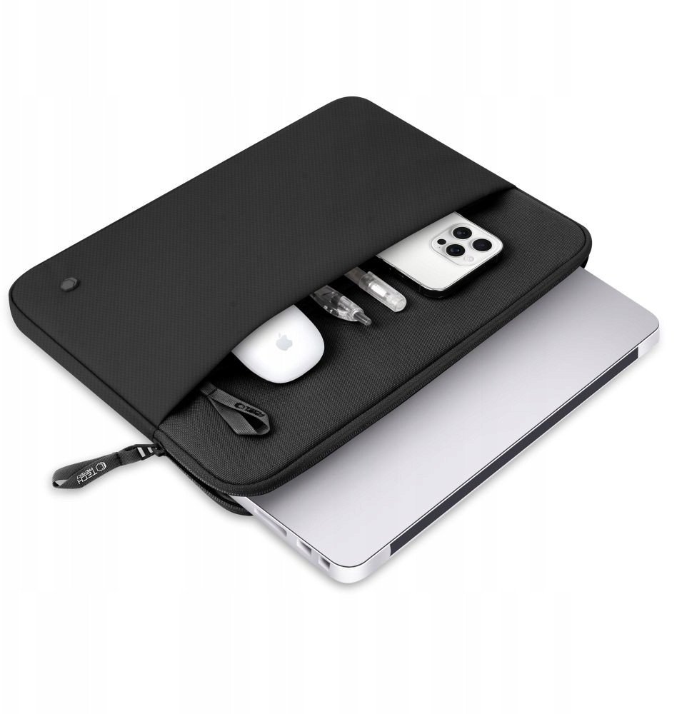 Торба за лаптоп Tech-Protect Sleeve, 15-16\", преден џеб, црна