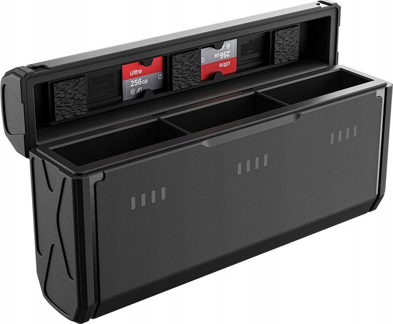 Set baterish TELESIN Endurance për GoPro Hero 12 11 10 9, 1750mAh, kuti me 3 slote dhe TF kartelë, i zi