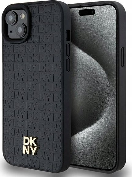 Futrollë telefoni DKNY DKHMP15MPSHRPSK për iPhone 15 Plus 14 Plus 6.7", hardcase me MagSafe, e zezë