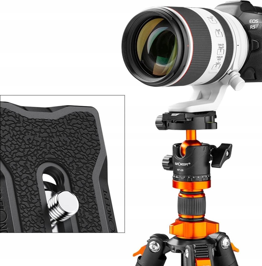 Pllakë montuese tripod K&amp;F Concept KF31.031, Arca Swiss, 60mm, e zezë