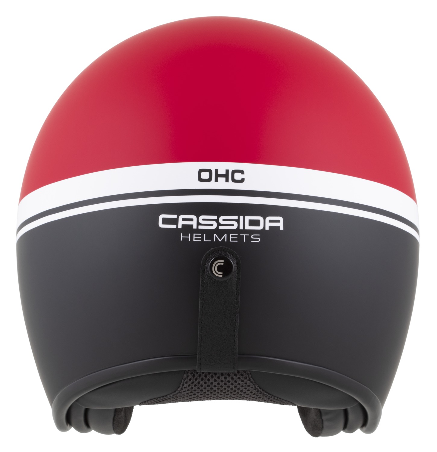 Helmetë moto CASSIDA Oxygen 2.0 Jawa OHC, polikarbonat, vizor dielli, e kuqe mat e zezë e bardhë