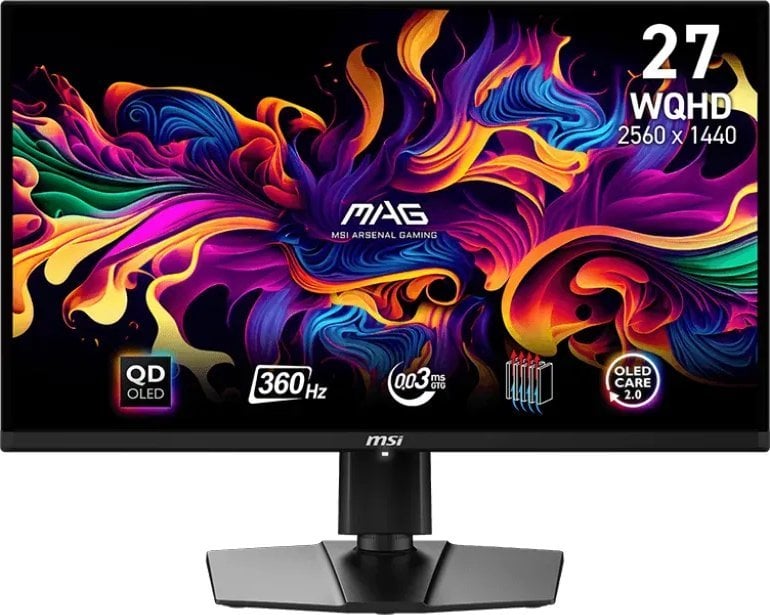 Монитор MSI MAG 271QPX QD-OLED, 26.5", WQHD, црн