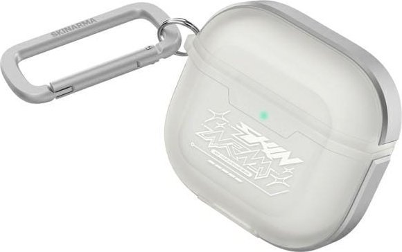 Заштитен капак за слушалки Apple AirPods 4 Skinarma Kinzoku Frost, со карабинер, проѕирен