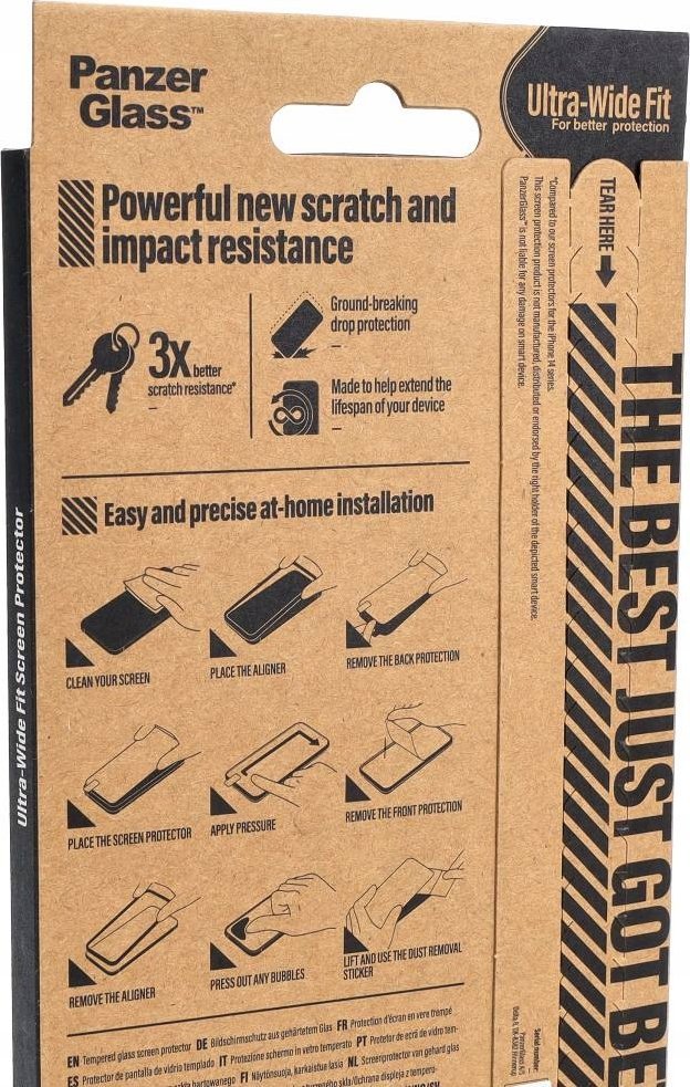 Mbrojtës ekrani PanzerGlass Recycled Glass UWF WA, për iPhone 15 Pro Max, xham i temperuar, transparent