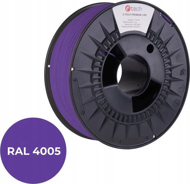 Filament për printim 3D C-Tech PLA Premium LineRAL4005 , 1.75mm, 1kg, vjollcë