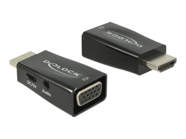 Përshtatës DeLock, HDMI - VGA + Jack 3.5mm, i kaftë