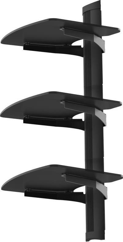 Ѕиден рафт за универзален ТВ, капацитет 30kg, црн