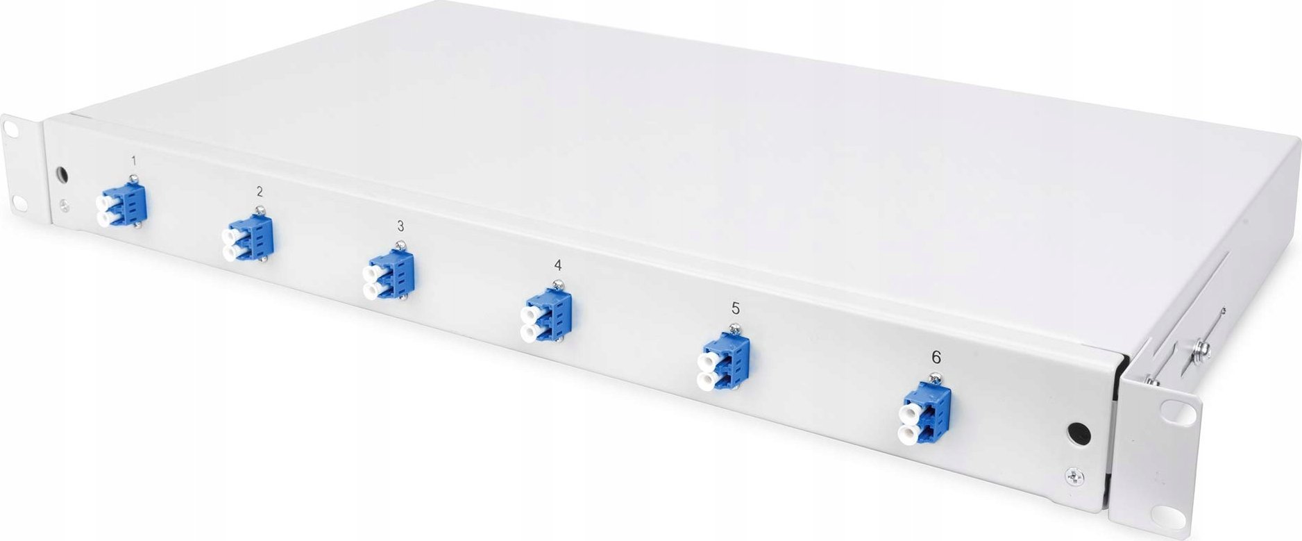 Kuti shpërndarëse fibër optike Digitus, 1U rack, 6 porta LC OS2, gri
