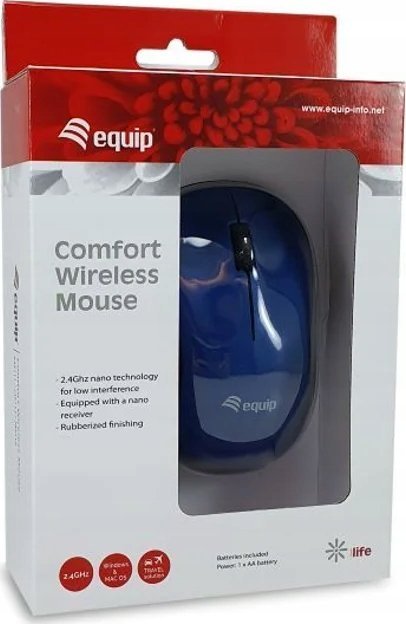 Maus wireless Equip Comfort, optik, ergonomik, blu