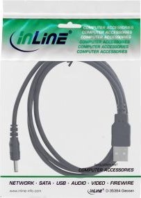 Кабел за напојување InLine USB A во DC 5.5x2.5mm, 5V, 15W, црн
