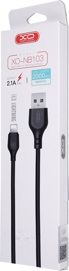Kabllo karikimi XO NB103, 2m, USB Lightning, e bardhë