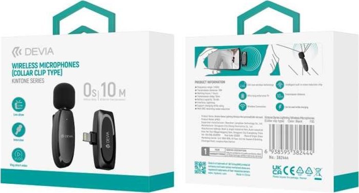 Mikrofon Devia Kintone, lidhje Lightning, ENC, i zi