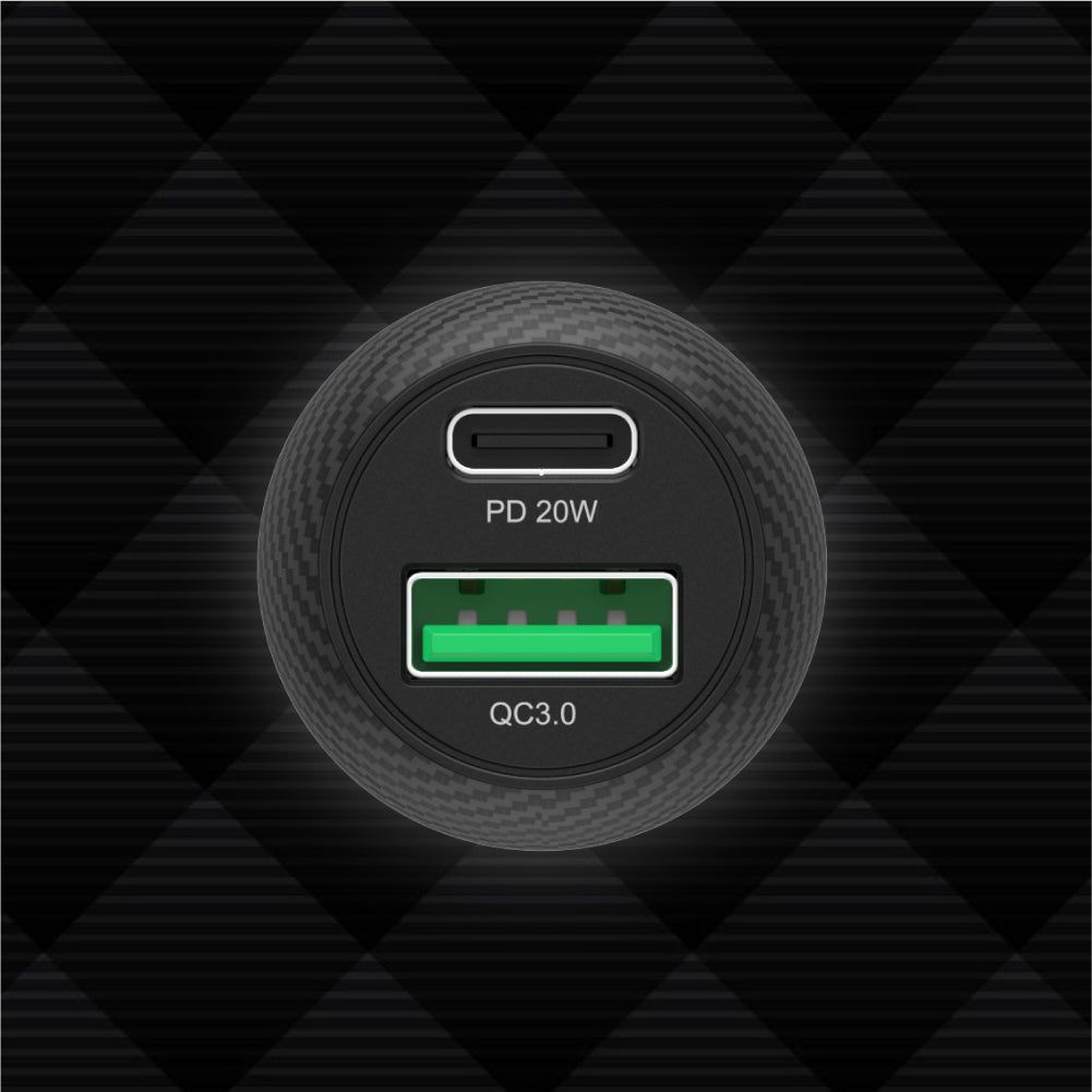 Полнач за автомобил UNITEK Powertrain Duo, 2 USB порти, брзо полнење, црн