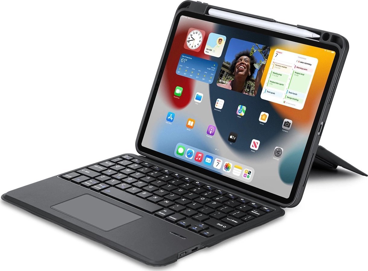 Куќиште со тастатура Dux Ducis DK за iPad 4 5 iPad Pro, Bluetooth, со држач, црно