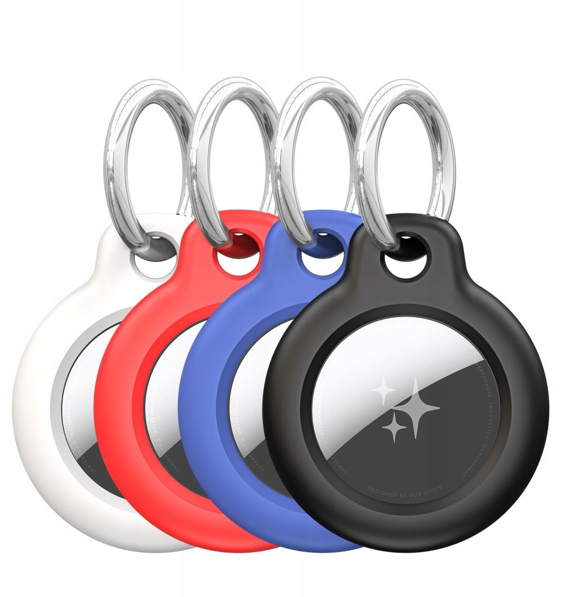 Држач за клучеви Dux Ducis за Apple AirTag, сет од 4 парчиња, TPU силикон, повеќебоен