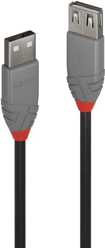 Kabllo Lindy USB-A - USB-A, 2m, e zezë