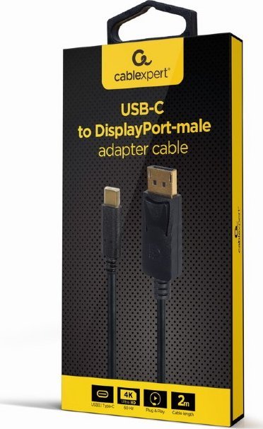 Kabllo Gembird A-CM-DPF-02, USB Type-C, 0.15m, e zezë