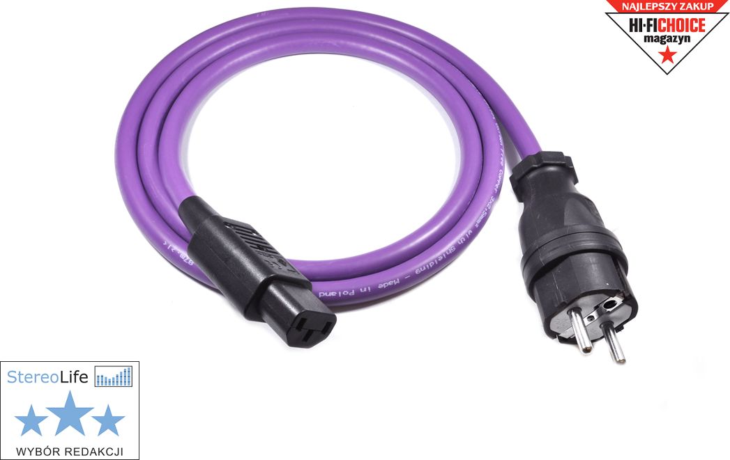 Kabllo energjie Melodika MDP40, 3x2.5mm2 (Schuko-IEC C13) - 4m, e vjollcë