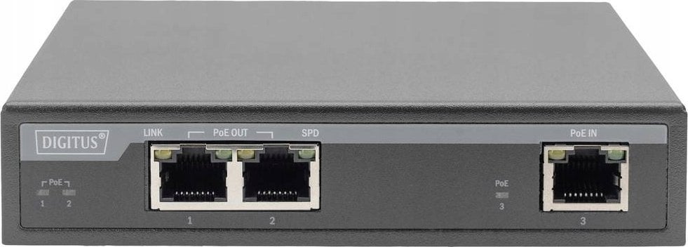 Zgjatues PoE Digitus DIGITUS 2-Port Gigabit 4PPoE, 60W, 802.3af/at/bt, gri