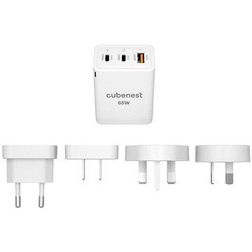 Karikues udhëtimi Cubenest Travel S3D1, 65W GaN PD, 3 porta USB, i bardhë