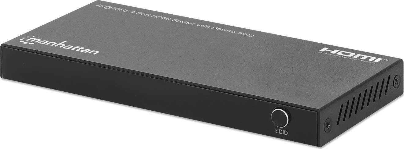 Ndarës HDMI Manhattan 4 Port, 4K 60Hz, HDR, i zi