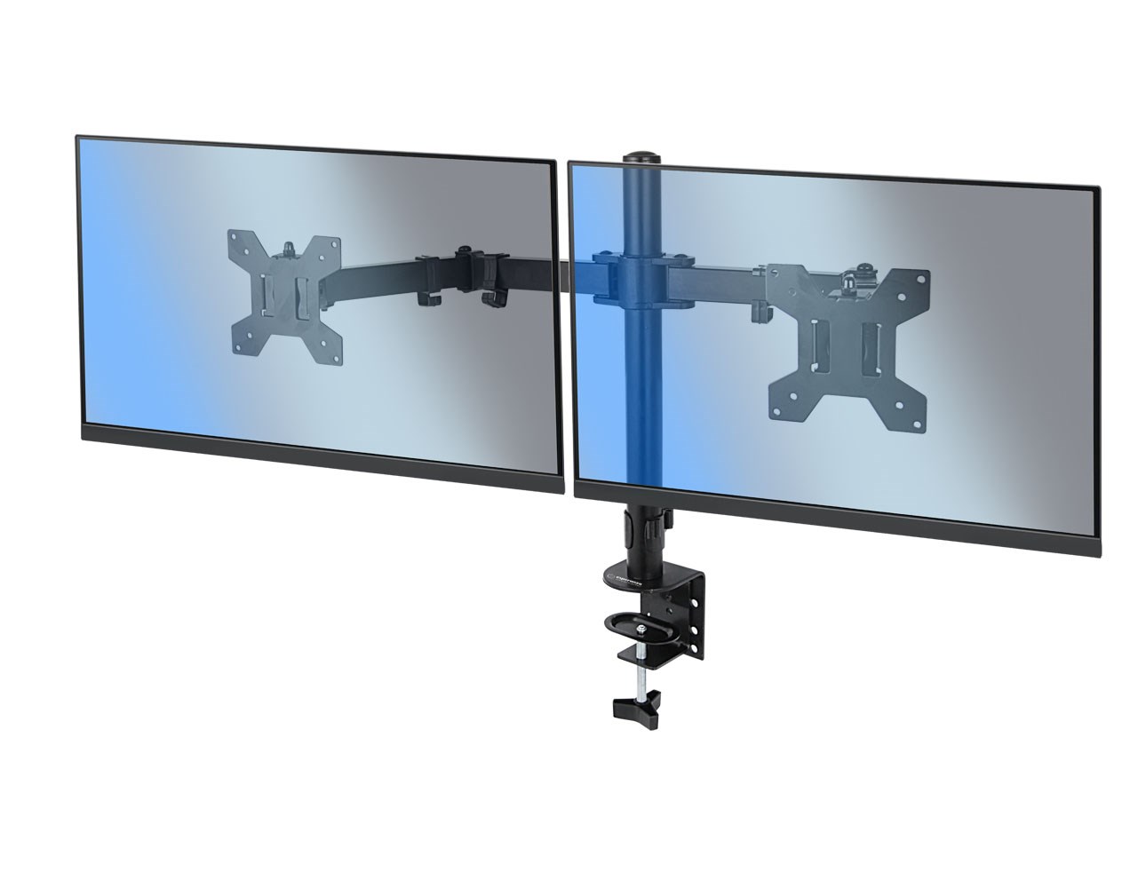 Mbajtëse tavoline për dy monitorë Esperanza Sylene, 10-27", VESA 100x100, e zezë