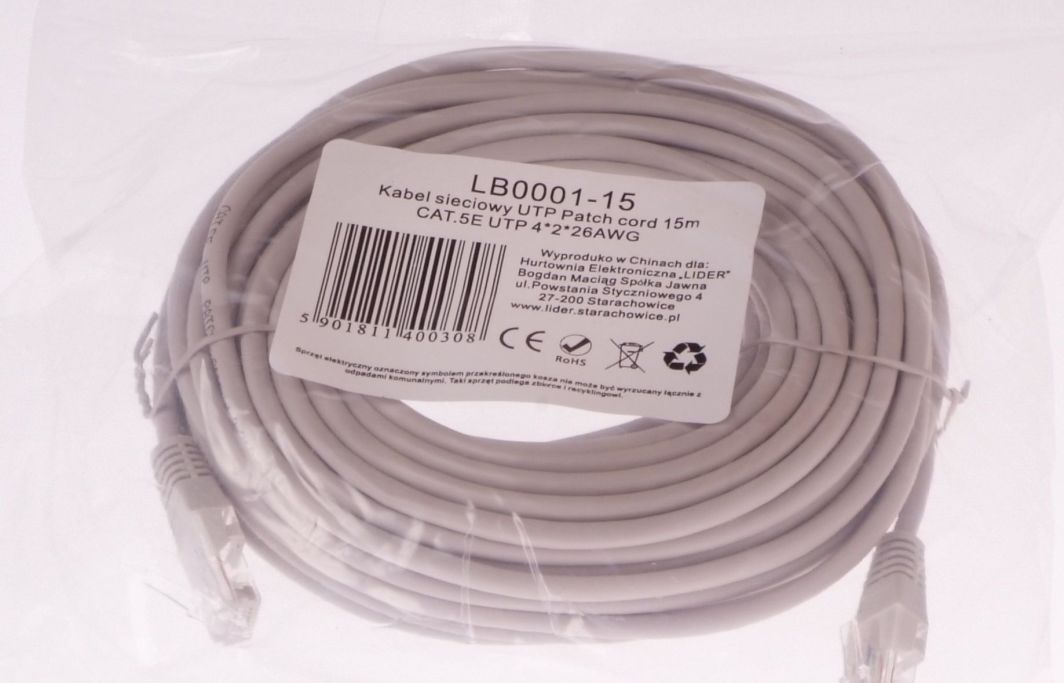 Kabllo Libox UTP 15m CAT.5E UTP 4x2x26 AWG