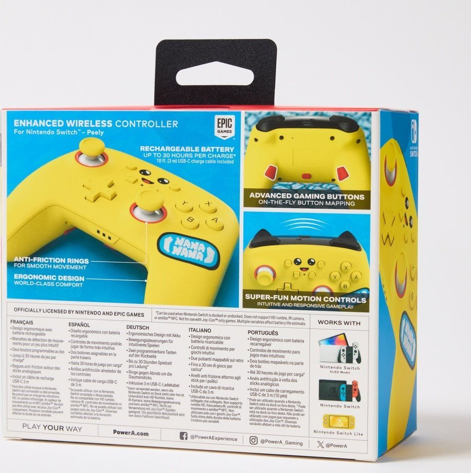 Kontroller PowerA Enhanced Fortnite Peely, wireless, i verdhë