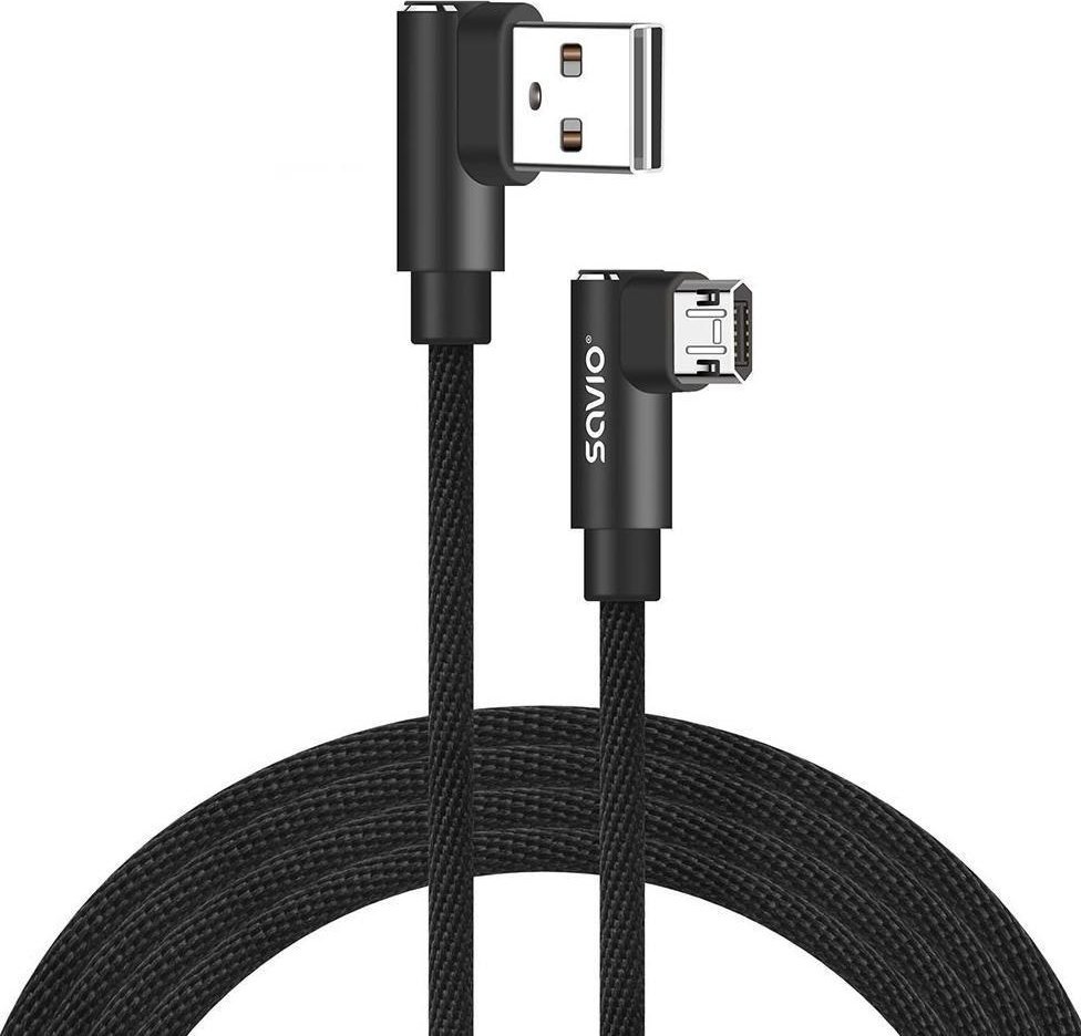 Kabllo USB Savio CL-162, USB-A në microUSB, 2 m, e zezë