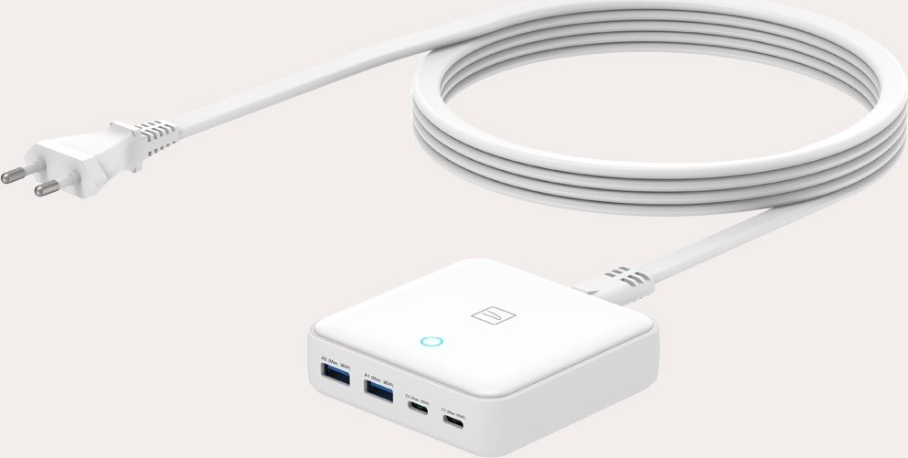 Ѕиден полнач Tucano Ma-degan65-eu-w, 65W, 4 USB USB-C порти, бел