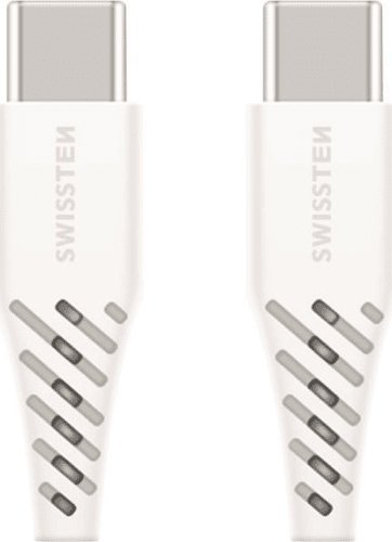 Kabllo USB C në USB C Swissten, 100W 5A, 1.5m, e bardhë