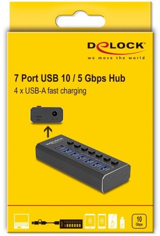 USB hub DeLOCK 64326, 4 porta, USB 2.0, i zi