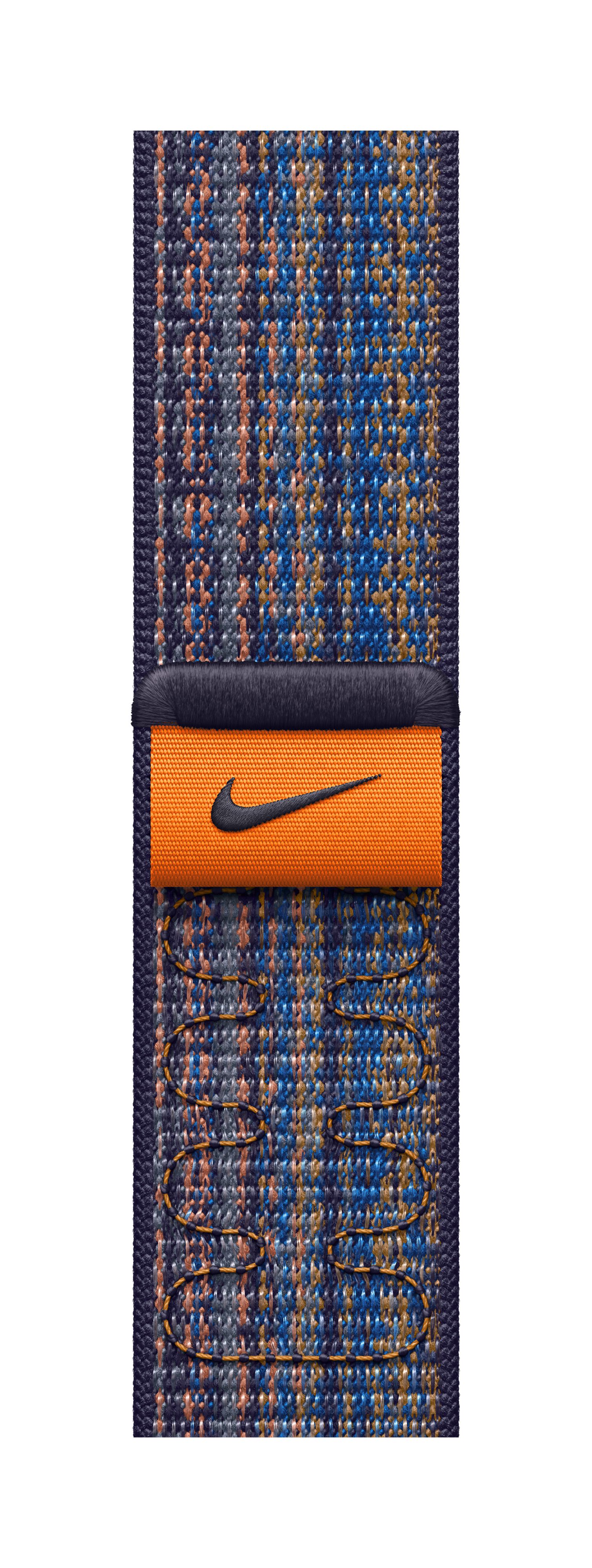 Apple Watch 45mm Nike Band, Game Royal/Orange Nike Sport Loop