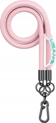 Универзална лента за телефон Usams US-ZB282, 1.2m, со карабинер, розова