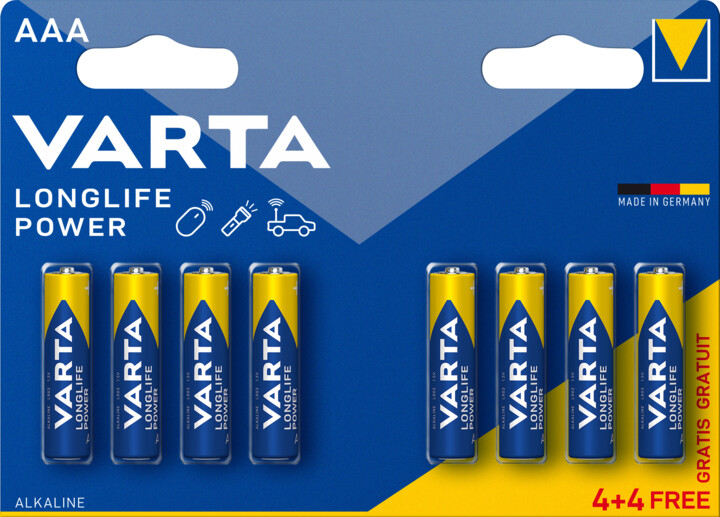 Bateri AAA VARTA Longlife Power, 8 copë